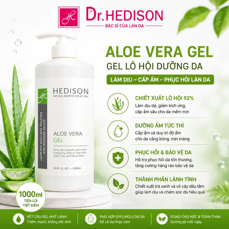 Gel Lô Hội Aloe Vera Gel 92% Dr.HEDISON