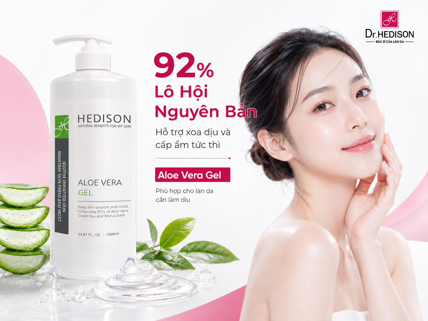 Gel Lô Hội Aloe Vera Gel 92% Dr.HEDISON