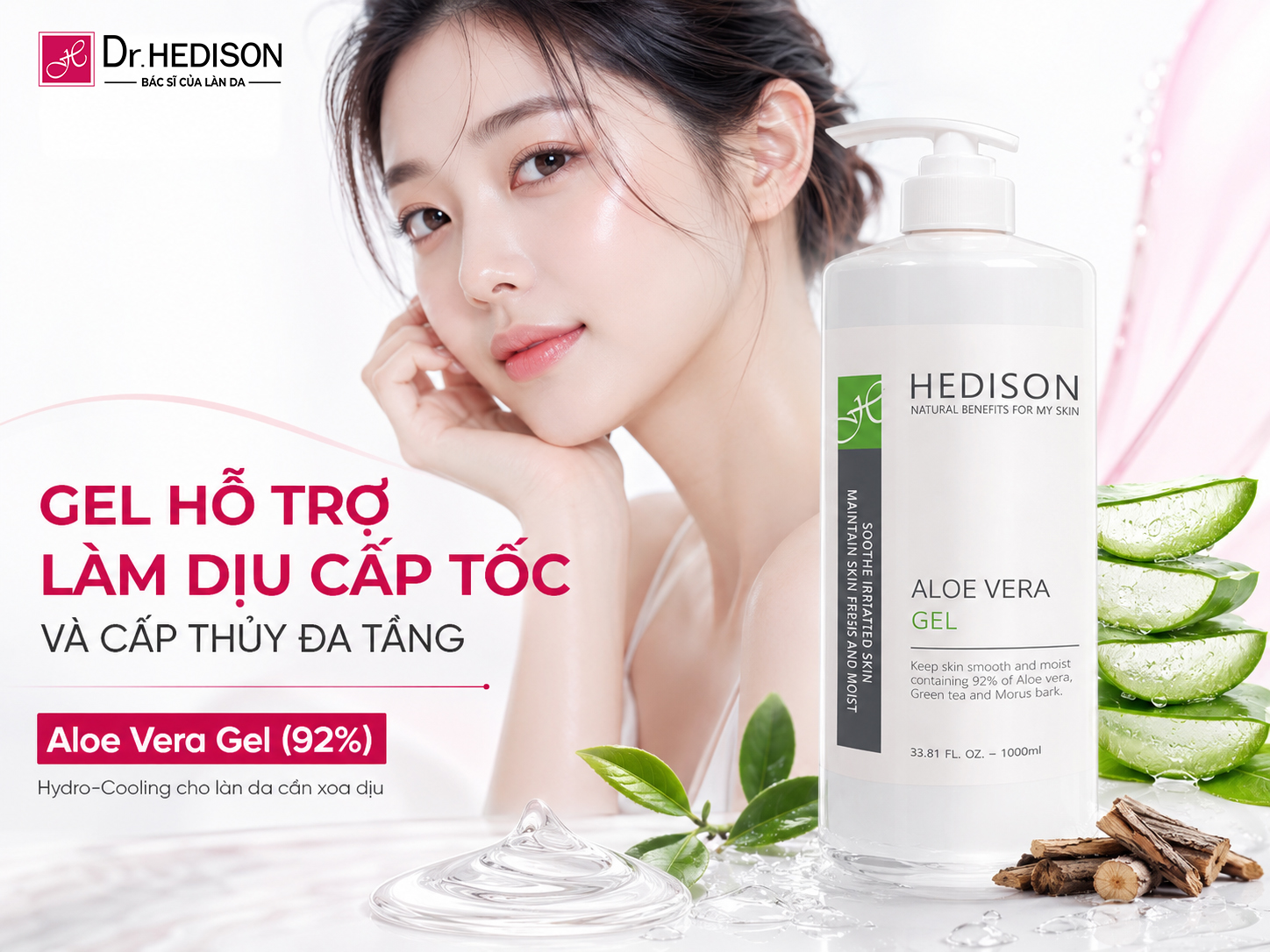 Gel Lô Hội Aloe Vera Gel 92% Dr.HEDISON