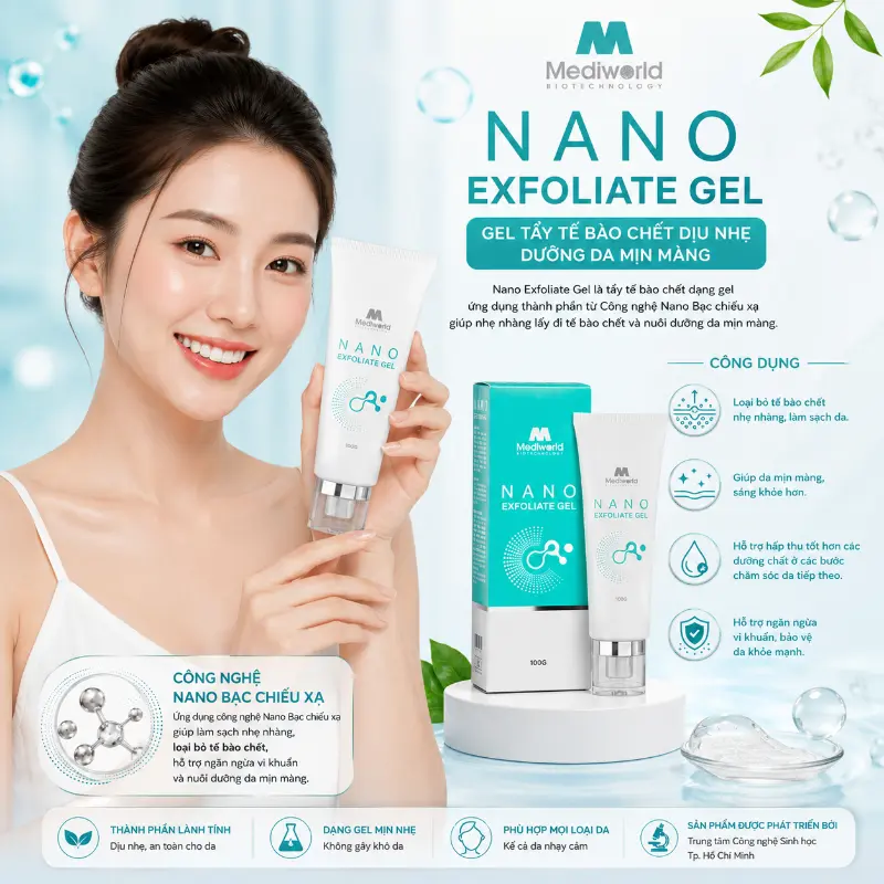 Gel Tẩy Tế Bào Chết Dịu Nhẹ Dưỡng Da Mịn Màng Nano Exfoliate Gel Mediworld 100g