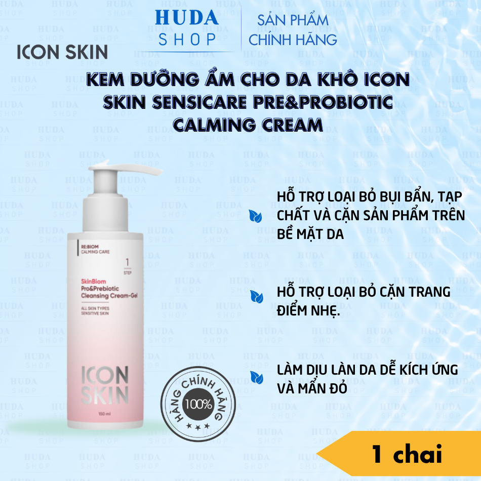 Gel rửa mặt cho da nhạy cảm Icon Skin Skinbiom Pro&Prebiotic Cleansing Cream-Gel