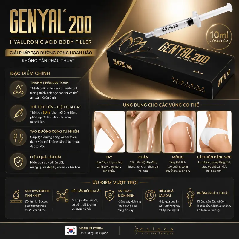 Chất Làm Đầy Cơ Thể Genyal 200 Hỗ Trợ Tạo Hình & Cải Thiện Đường Nét Vóc Dáng
