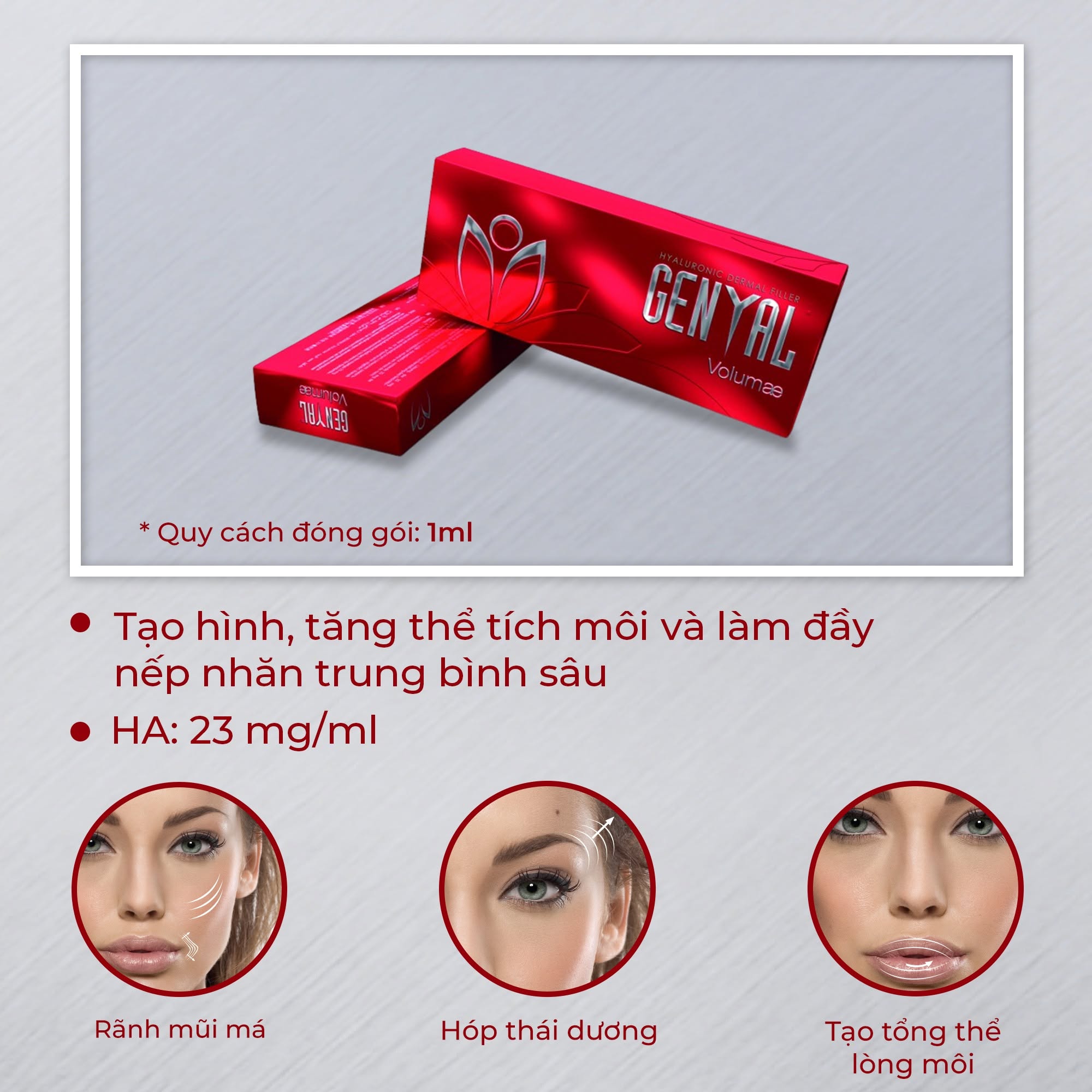 Chất Làm Đầy HA Genyal Volumae 1ml Hỗ Trợ Tạo Hình Khuôn Mặt & Cải Thiện Thể Tích Môi