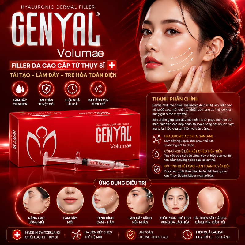 Chất Làm Đầy HA Genyal Volumae 1ml Hỗ Trợ Tạo Hình Khuôn Mặt & Cải Thiện Thể Tích Môi