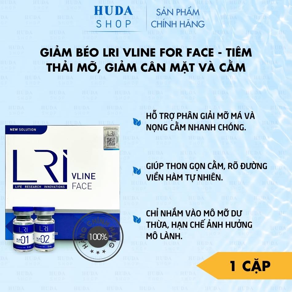 Giảm Béo Lri Vline for Face - tiêm thải mỡ, giảm cân mặt và cằm lẻ 1 cặp