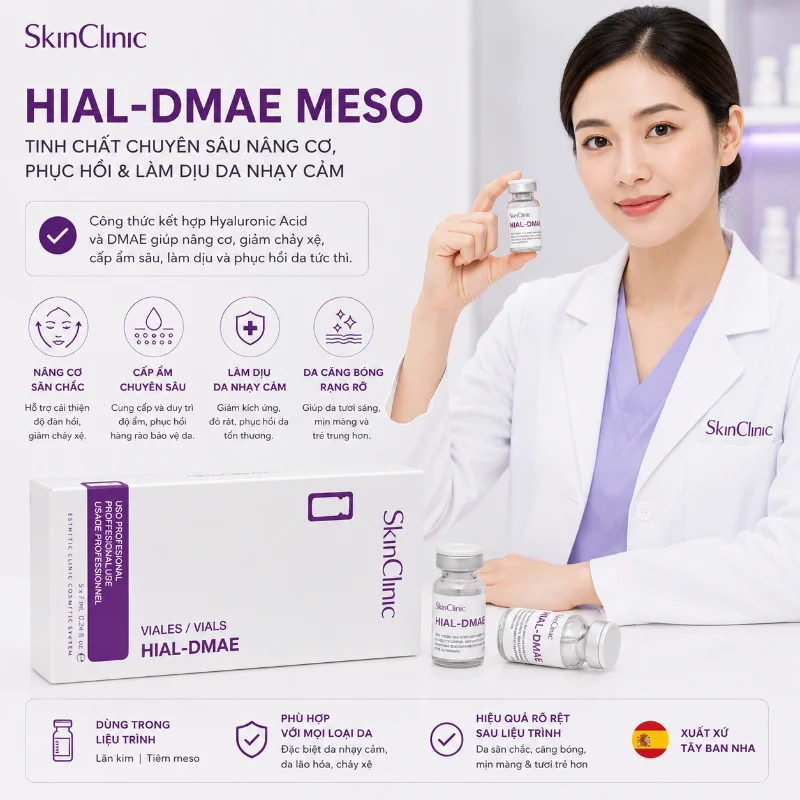 HIAL-DMAE MESO SKINCLINIC - TINH CHẤT SĂN CHẮC DA, GIẢM CHẢY XỆ