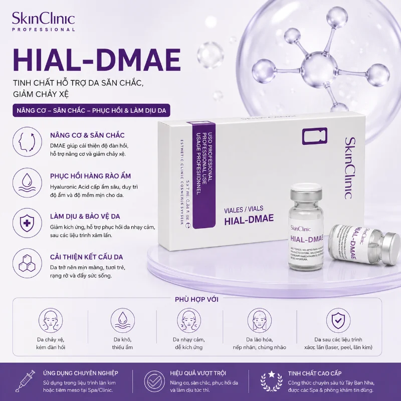 HIAL-DMAE MESO SKINCLINIC - TINH CHẤT SĂN CHẮC DA, GIẢM CHẢY XỆ