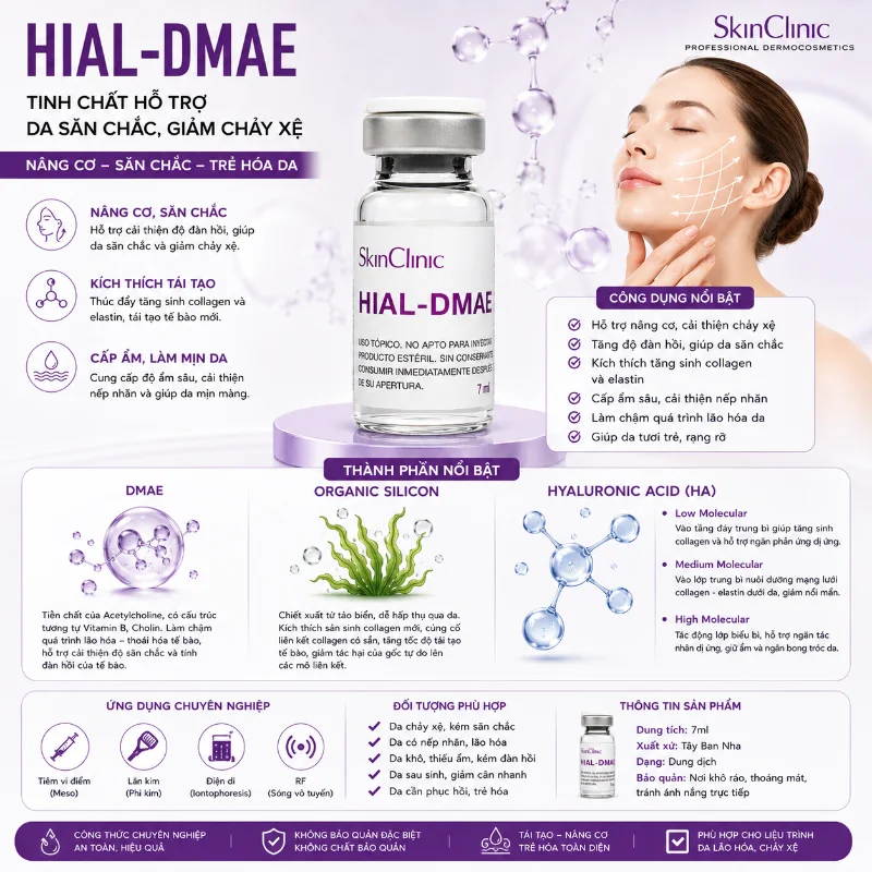 HIAL-DMAE MESO SKINCLINIC - TINH CHẤT SĂN CHẮC DA, GIẢM CHẢY XỆ