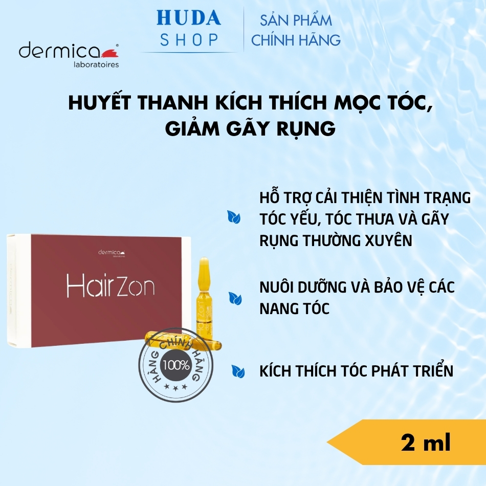 Hairzon - Huyết thanh kích thích mọc tóc, giảm gãy rụng Hộp 10 ống x 2ml