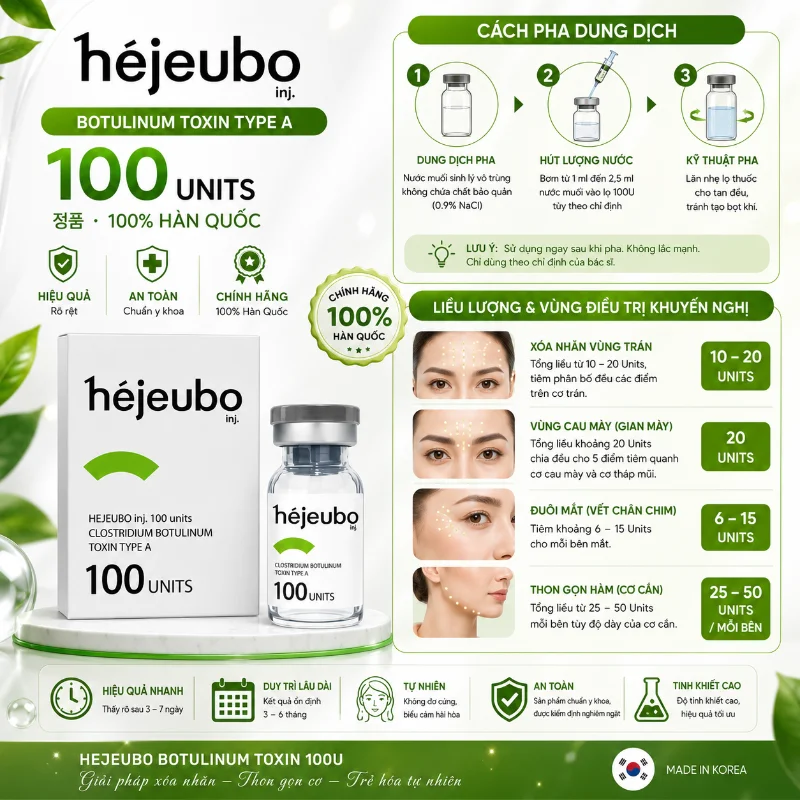 Hejeubo Botulinum Toxin 100U Chính Hãng - Botulinum Toxin Type A Hàn Quốc