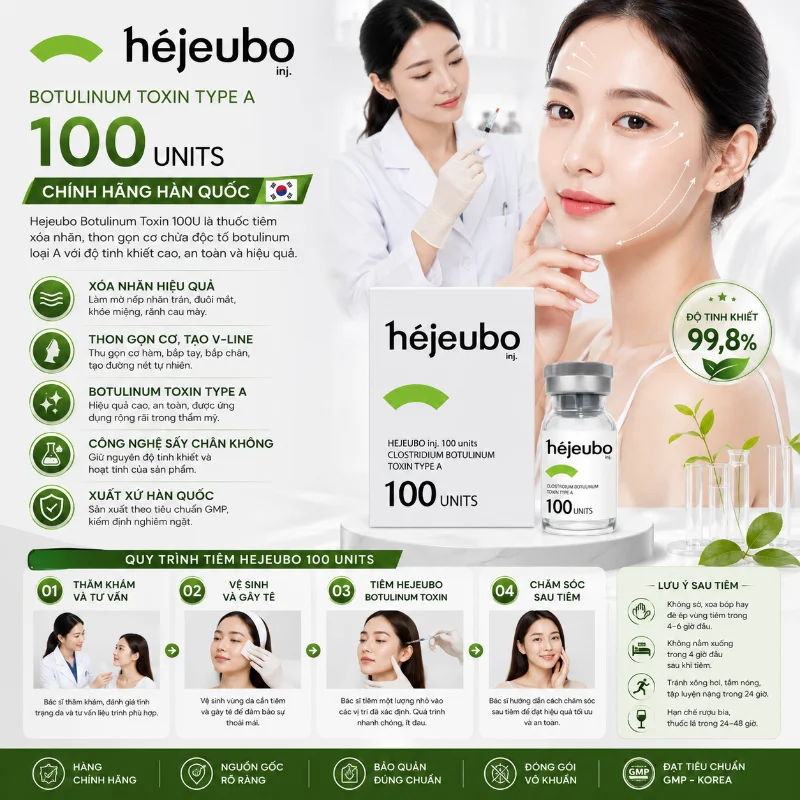 Hejeubo Botulinum Toxin 100U Chính Hãng - Botulinum Toxin Type A Hàn Quốc