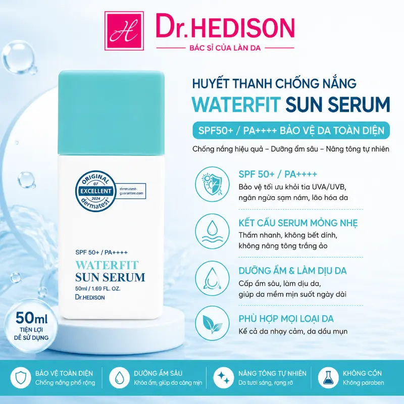 Huyết Thanh Chống Nắng WaterFit Sun Serum SPF50+ PA++++ 50ml | Dr.HEDISON