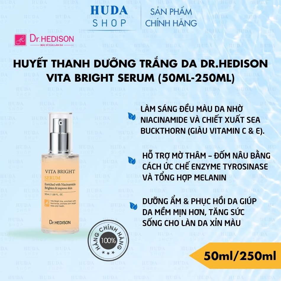 Huyết thanh dưỡng trắng da Dr.Hedison Vita Bright Serum (50ml-250ml)