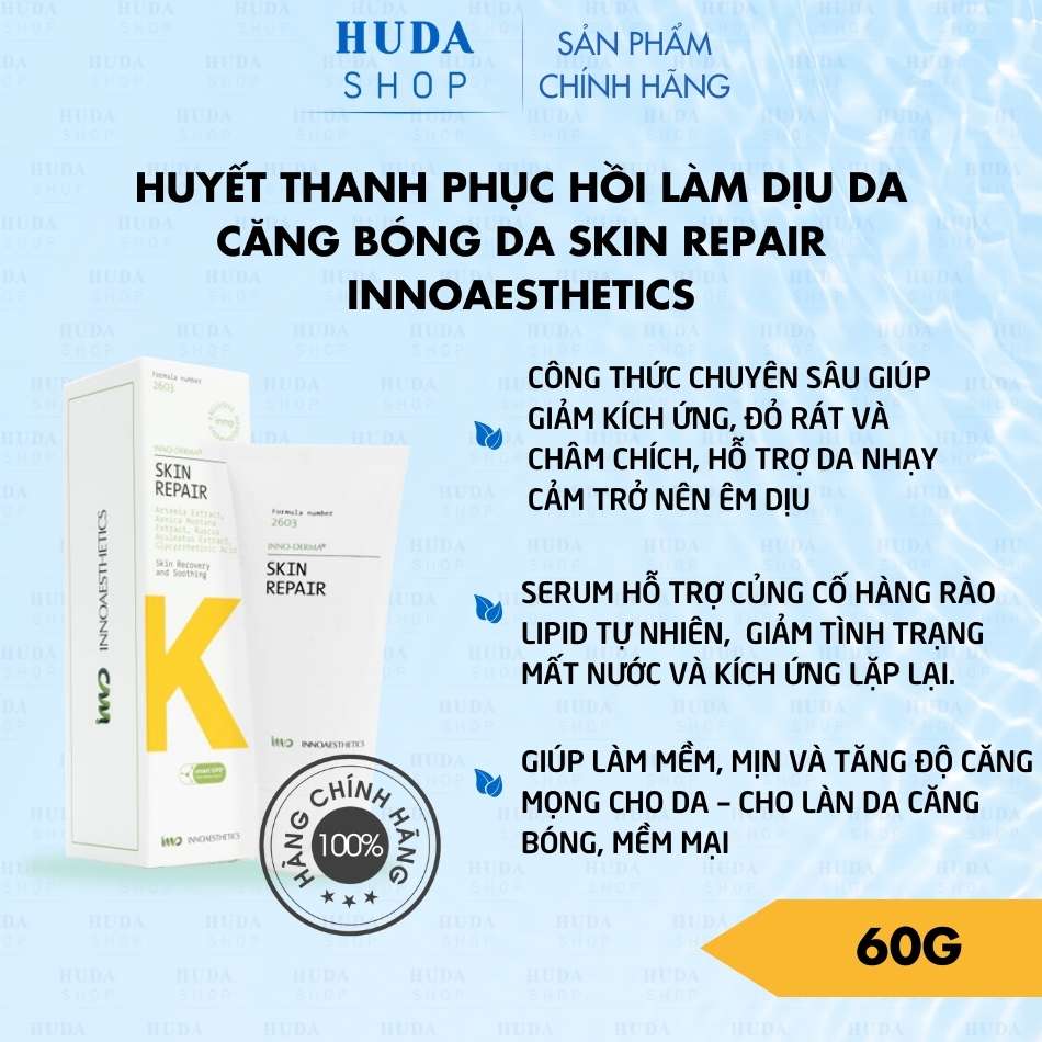 Huyết thanh phục hồi làm dịu da căng bóng da Skin Repair Innoaesthetics
