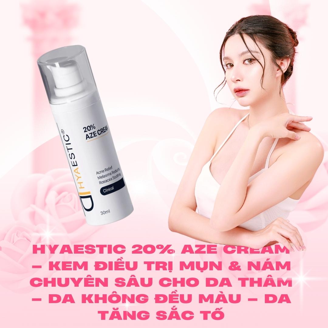 Kem Hỗ Trợ Giảm Mụn, Cải Thiện Thâm Nám & Sắc Tố Da Hyaestic 20% Aze Cream Chính Hãng