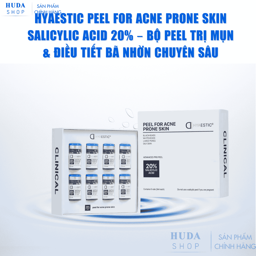 Bộ Peel Hỗ Trợ Giảm Mụn, Kiểm Soát Bã Nhờn Chuyên Sâu Hyaestic Peel For Acne Prone Skin Salicylic Acid 20% Chính Hãng
