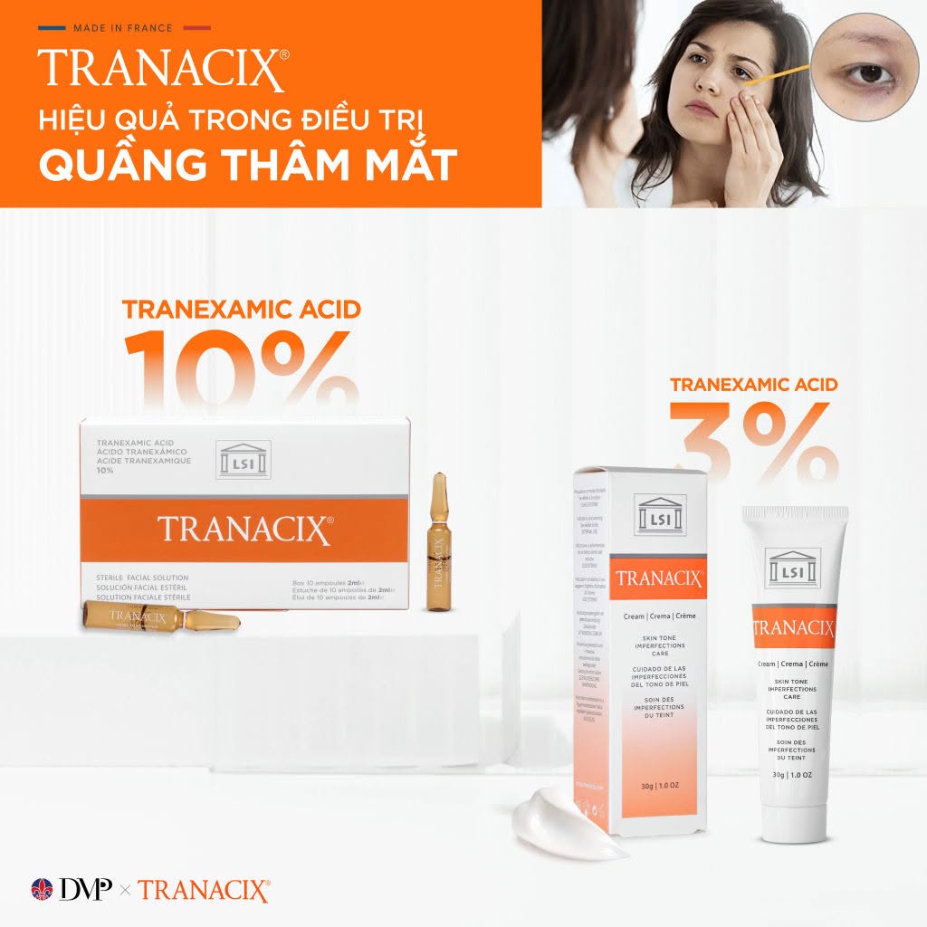 Kem Bôi Tranexamic Acid Hỗ Trợ Cải Thiện Nám, Hồng Ban Và Tăng Sắc Tố Tranacix Cream 3%