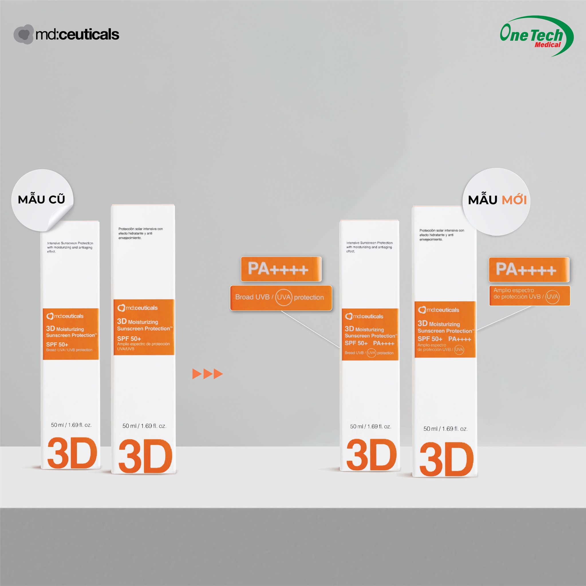 Kem Chống Nắng 3D Moisturizing Sunscreen Protection SPF50+ MD:Ceuticals