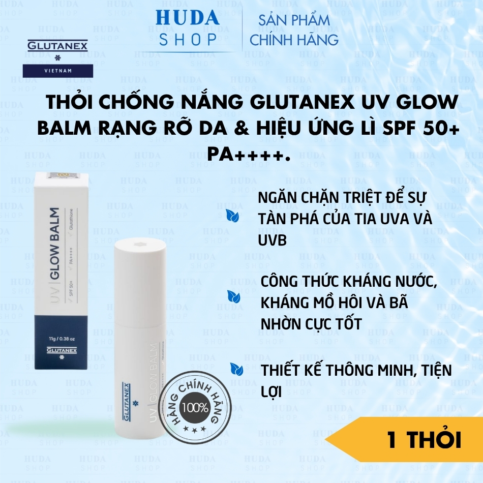 Kem Chống Nắng GLUTANEX UV Glow Balm Rạng Rỡ Da & Hiệu Ứng lì SPF 50+ PA++++.