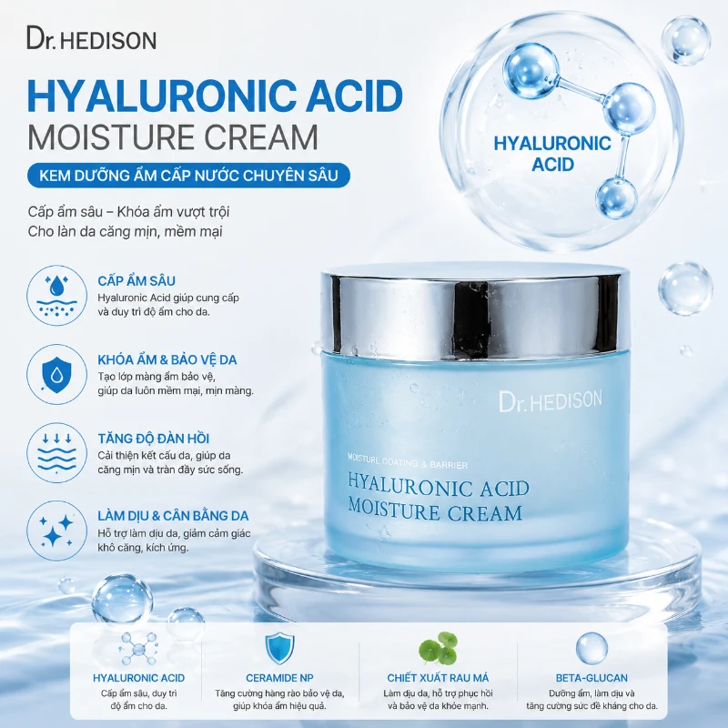 Kem Dưỡng Ẩm Dr.Hedison Hyaluronic Acid Moisture Cream 85ml