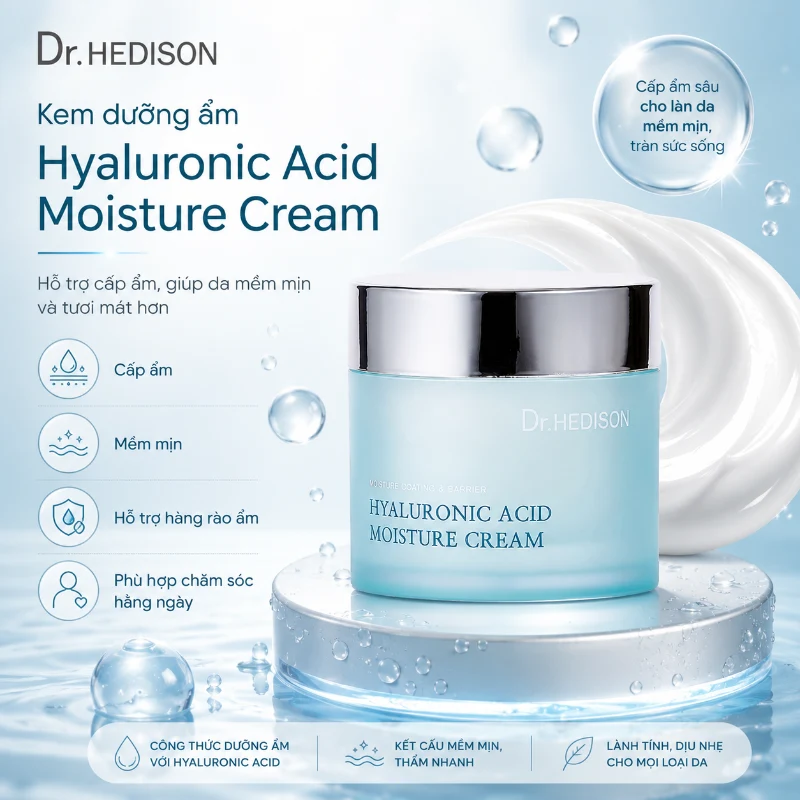 Kem Dưỡng Ẩm Dr.Hedison Hyaluronic Acid Moisture Cream 85ml