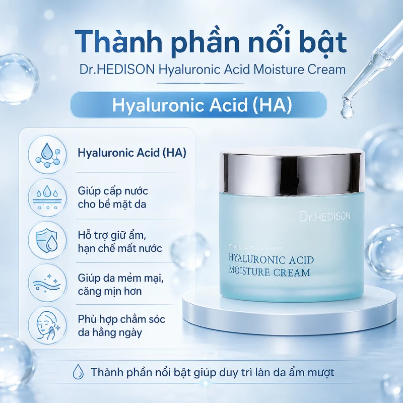 Kem Dưỡng Ẩm Dr.Hedison Hyaluronic Acid Moisture Cream 85ml