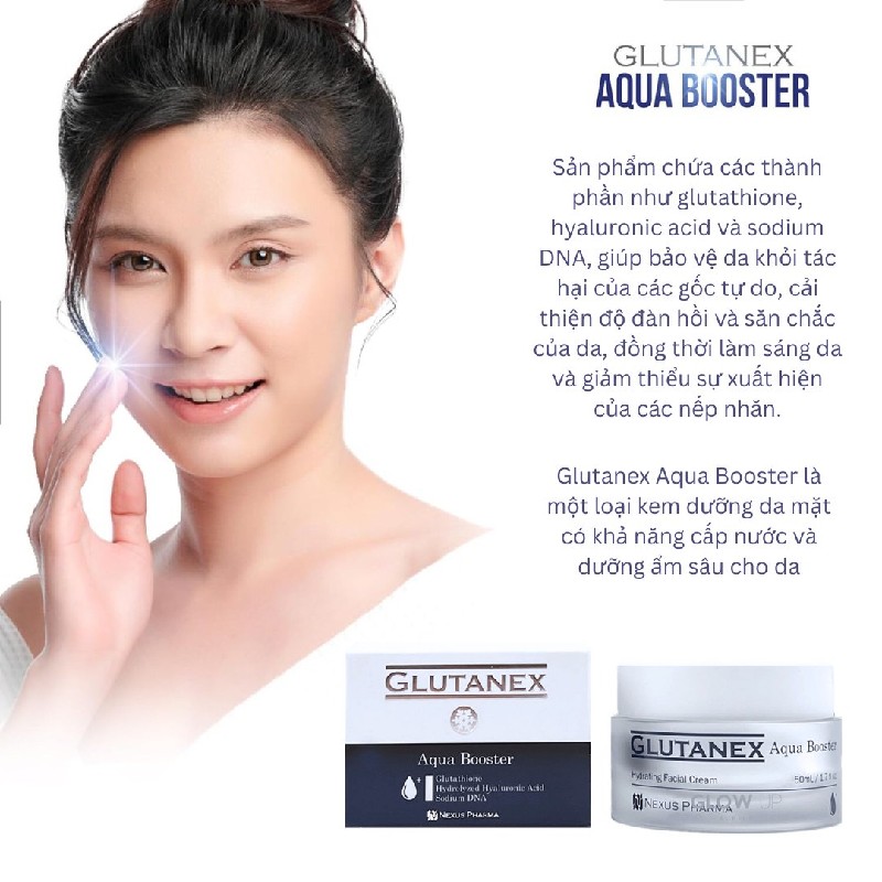 Kem Dưỡng Ẩm Glutanex Aqua Booster 50ml: Cấp Nước & Dưỡng Sáng