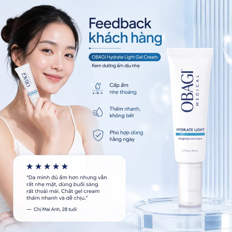 Kem Dưỡng Ẩm Obagi Hydrate Light™ Weightless Gel Cream 50ml