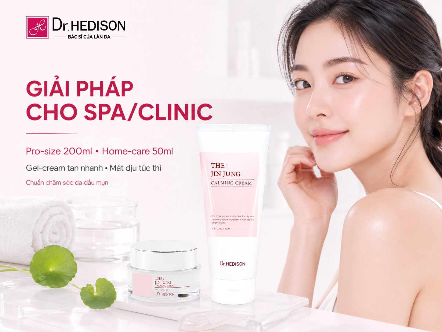 Kem Dưỡng Kiểm Soát Dầu The: Jin Jung Calming Cream Dr.HEDISON 50ml/200ml