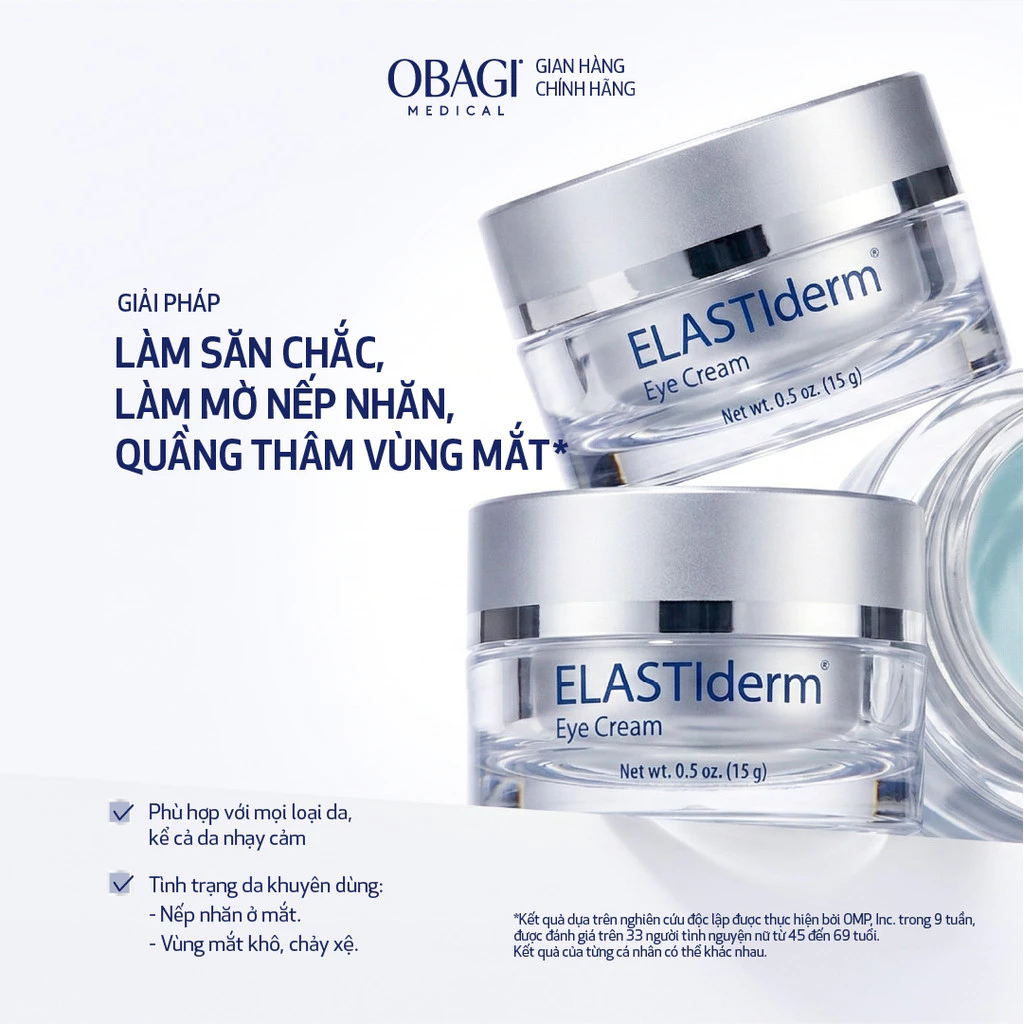 Kem Dưỡng Mắt Giảm Nếp Nhăn, Chăm Sóc Da Mắt Obagi ELASTIderm® Eye Cream 15g