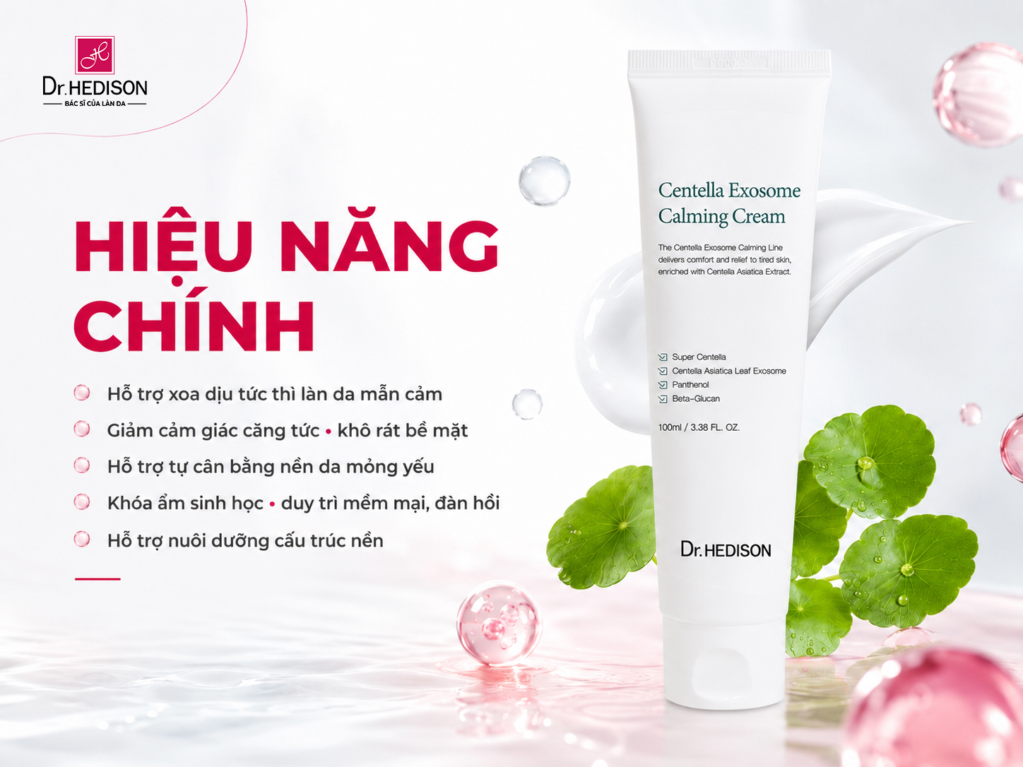 Kem Dưỡng Phục Hồi Da Nhạy Cảm Centella Exosome Calming Cream Dr.HEDISON 100ml