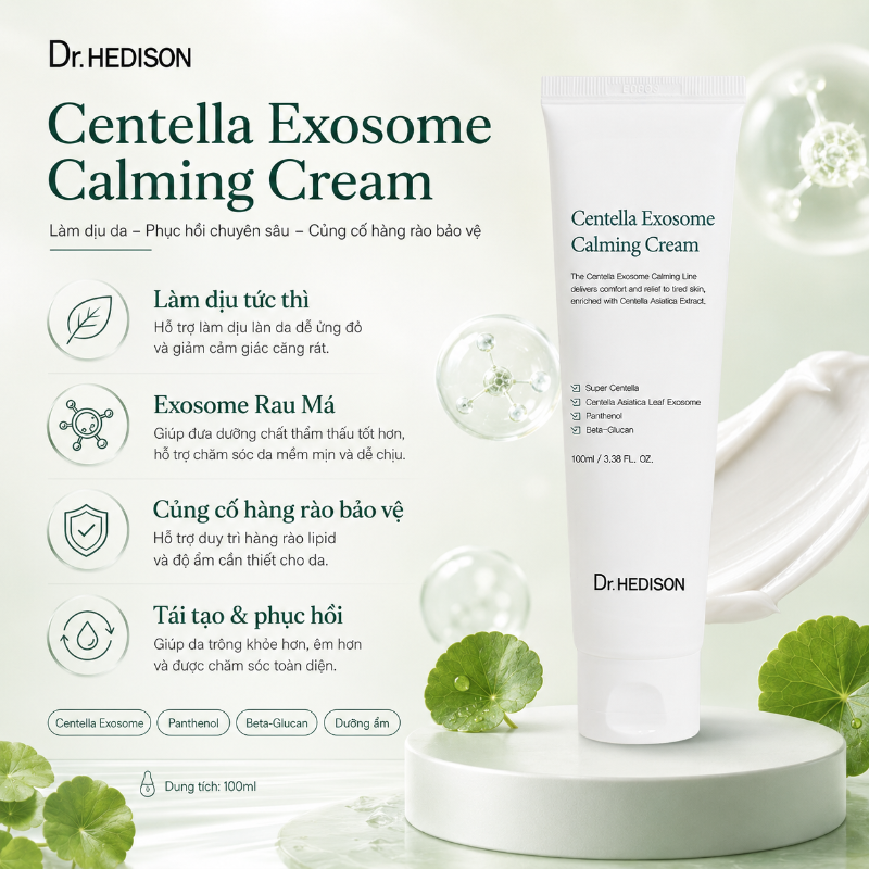 Kem Dưỡng Phục Hồi Da Nhạy Cảm Centella Exosome Calming Cream Dr.HEDISON 100ml
