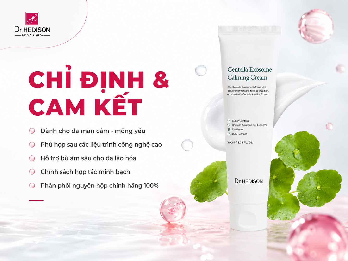 Kem Dưỡng Phục Hồi Da Nhạy Cảm Centella Exosome Calming Cream Dr.HEDISON 100ml