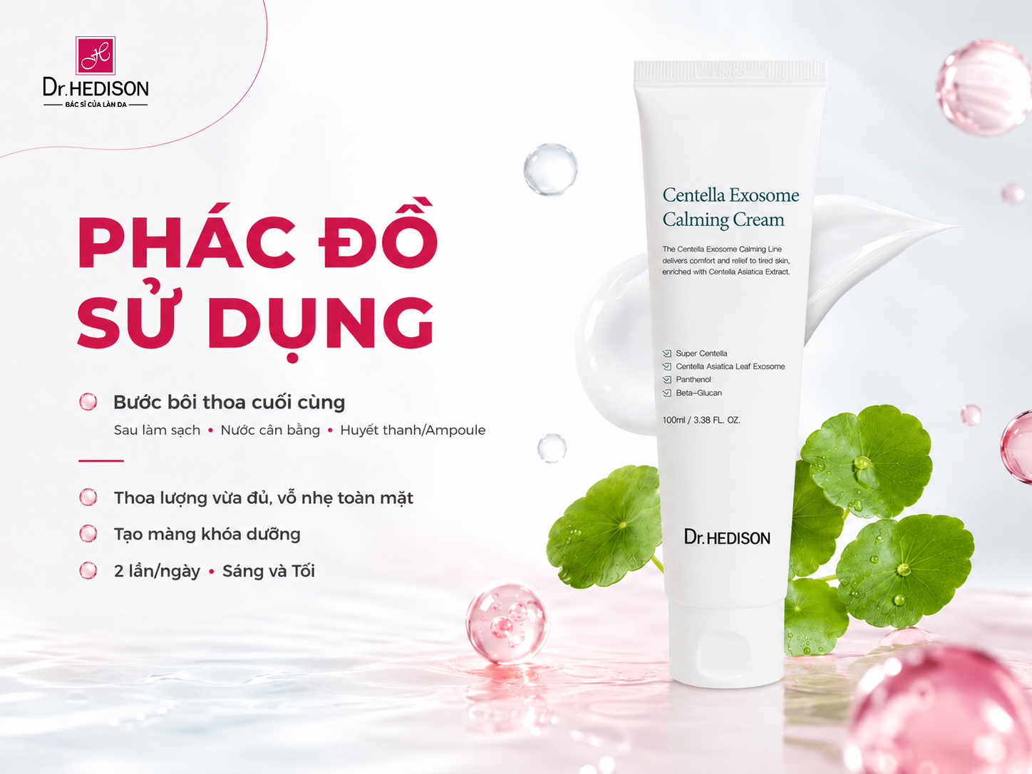 Kem Dưỡng Phục Hồi Da Nhạy Cảm Centella Exosome Calming Cream Dr.HEDISON 100ml