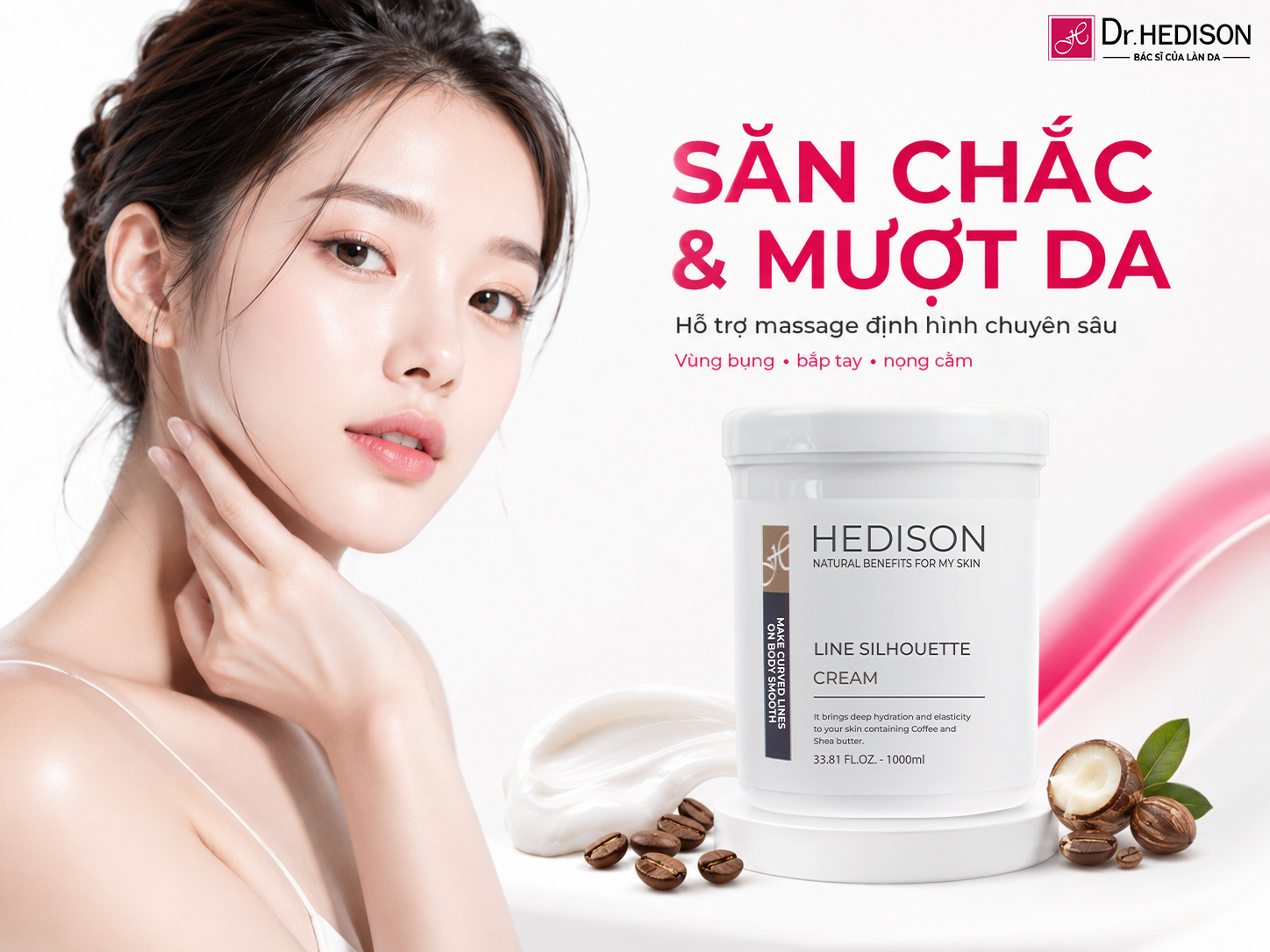 Kem Hỗ Trợ Định Hình Cơ Thể Dr.HEDISON Line Silhouette Cream 1000ml