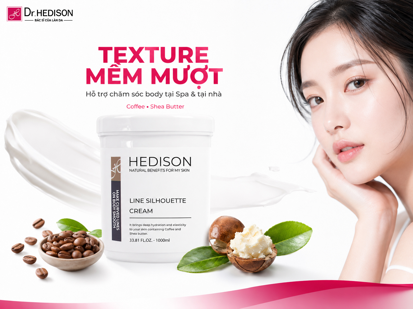 Kem Hỗ Trợ Định Hình Cơ Thể Dr.HEDISON Line Silhouette Cream 1000ml