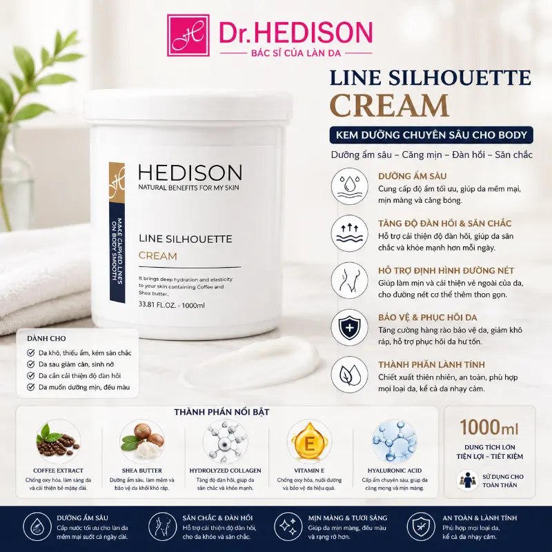 Kem Hỗ Trợ Định Hình Cơ Thể Dr.HEDISON Line Silhouette Cream 1000ml