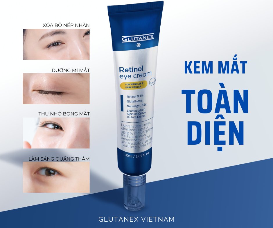 Kem Mắt Glutanex Glow Therapy Eye Cream 30ml: Trị Thâm & Trẻ Hóa