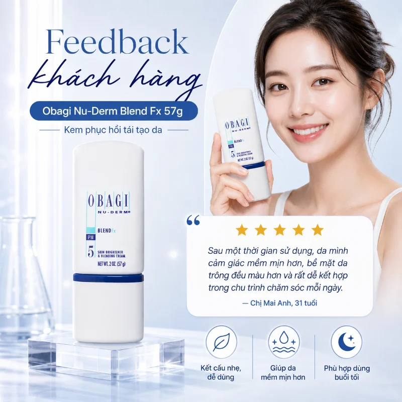 Kem Phục Hồi Dưỡng Sáng Da, Giảm Nám & Đều Màu Da Obagi Nu-Derm Blend Fx 57g