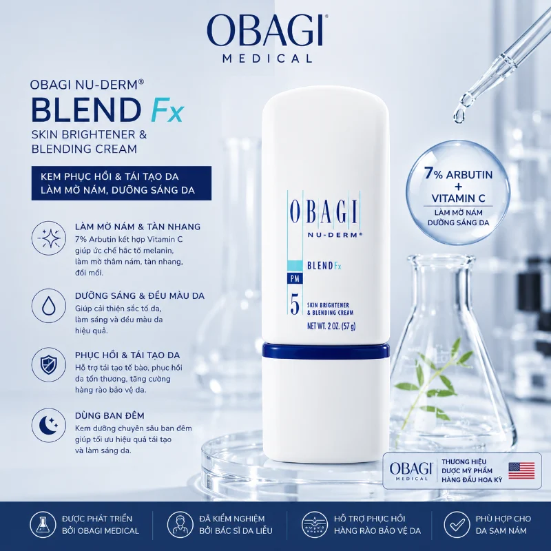 Kem Phục Hồi Dưỡng Sáng Da, Giảm Nám & Đều Màu Da Obagi Nu-Derm Blend Fx 57g