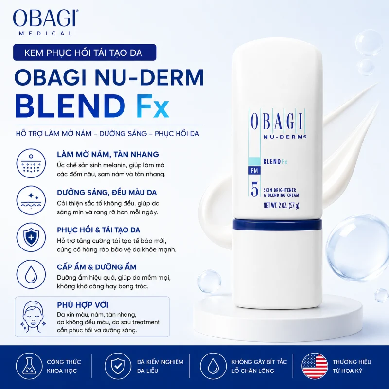 Kem Phục Hồi Dưỡng Sáng Da, Giảm Nám & Đều Màu Da Obagi Nu-Derm Blend Fx 57g