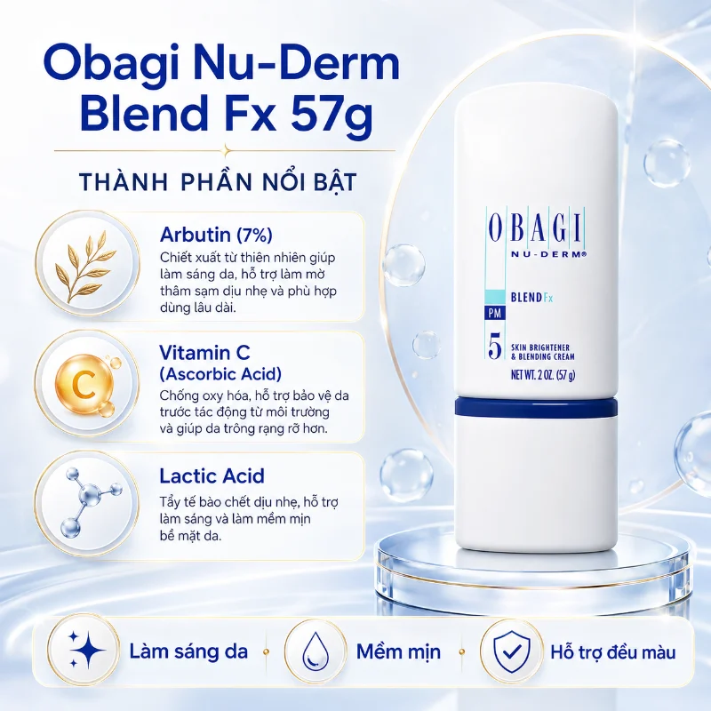 Kem Phục Hồi Dưỡng Sáng Da, Giảm Nám & Đều Màu Da Obagi Nu-Derm Blend Fx 57g
