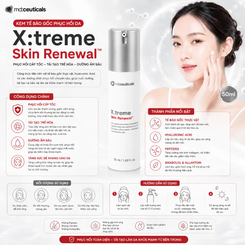 Kem Tế Bào Gốc Phục Hồi Da X:TREME Skin Renewal MD:Ceuticals