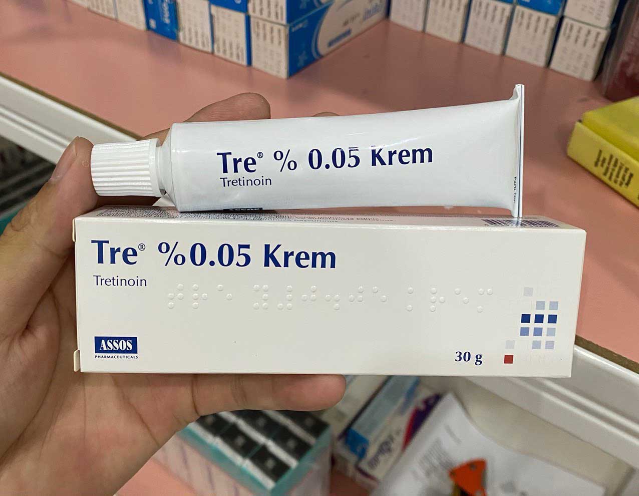 Kem Tretinoin giảm mụn chống lão hóa căng bóng da Assos 0.05% Krem 30g Thổ Nhĩ Kỳ