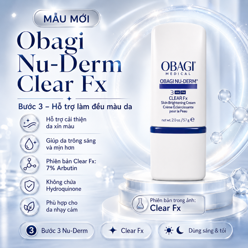 Kem Hỗ Trợ Mờ Nám, Cải Thiện Sắc Tố & Đều Màu Da Obagi Nu-Derm Clear Fx Số 3 57g Chính Hãng