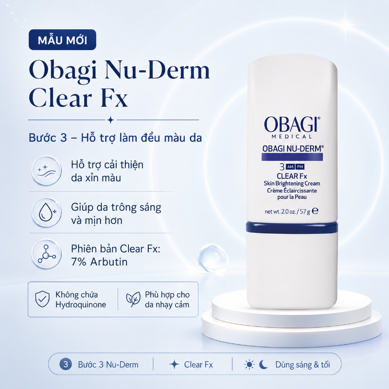 Kem Hỗ Trợ Mờ Nám, Cải Thiện Sắc Tố & Đều Màu Da Obagi Nu-Derm Clear Fx Số 3 57g Chính Hãng