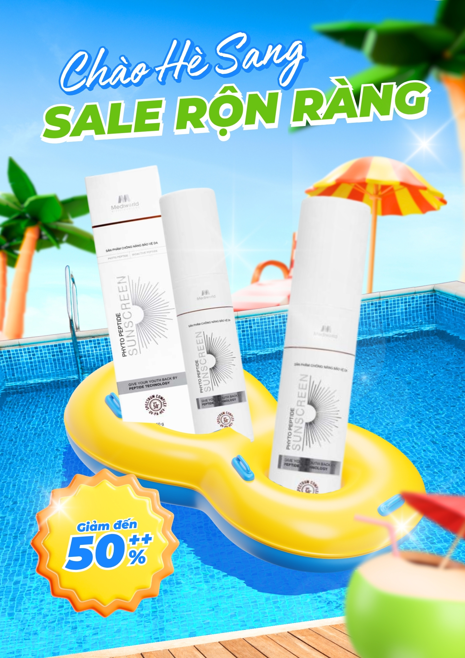 Kem chống nắng MEDIWORLD PHYTO PEPTIDE SUNSCREEN 50gr