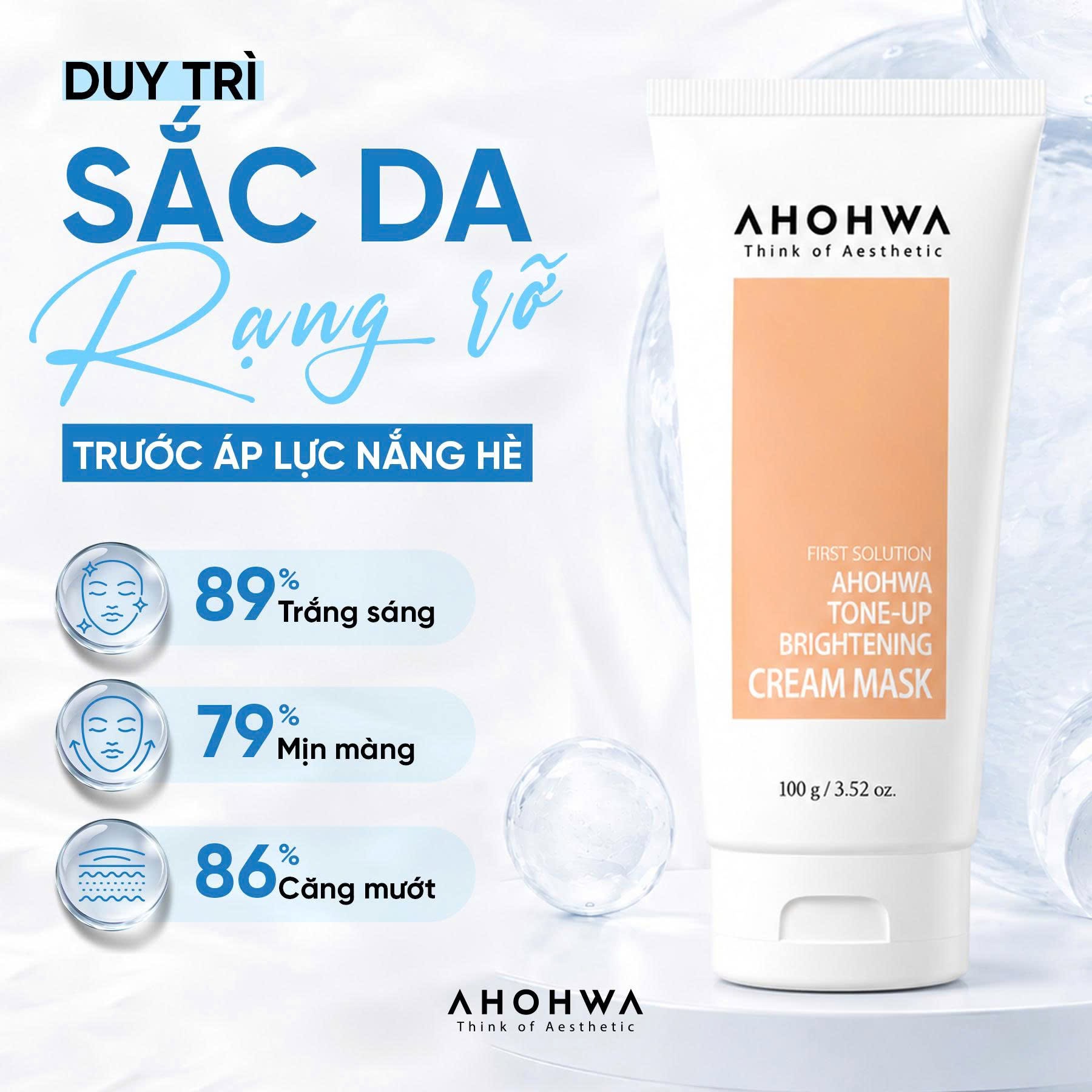 Kem chống nắng hiệu chỉnh sắc tố X5 bảo vệ da Ahohwa After Solution Inten Cure Shield Plus Mild Sun Cream SPF50+/Pa++++