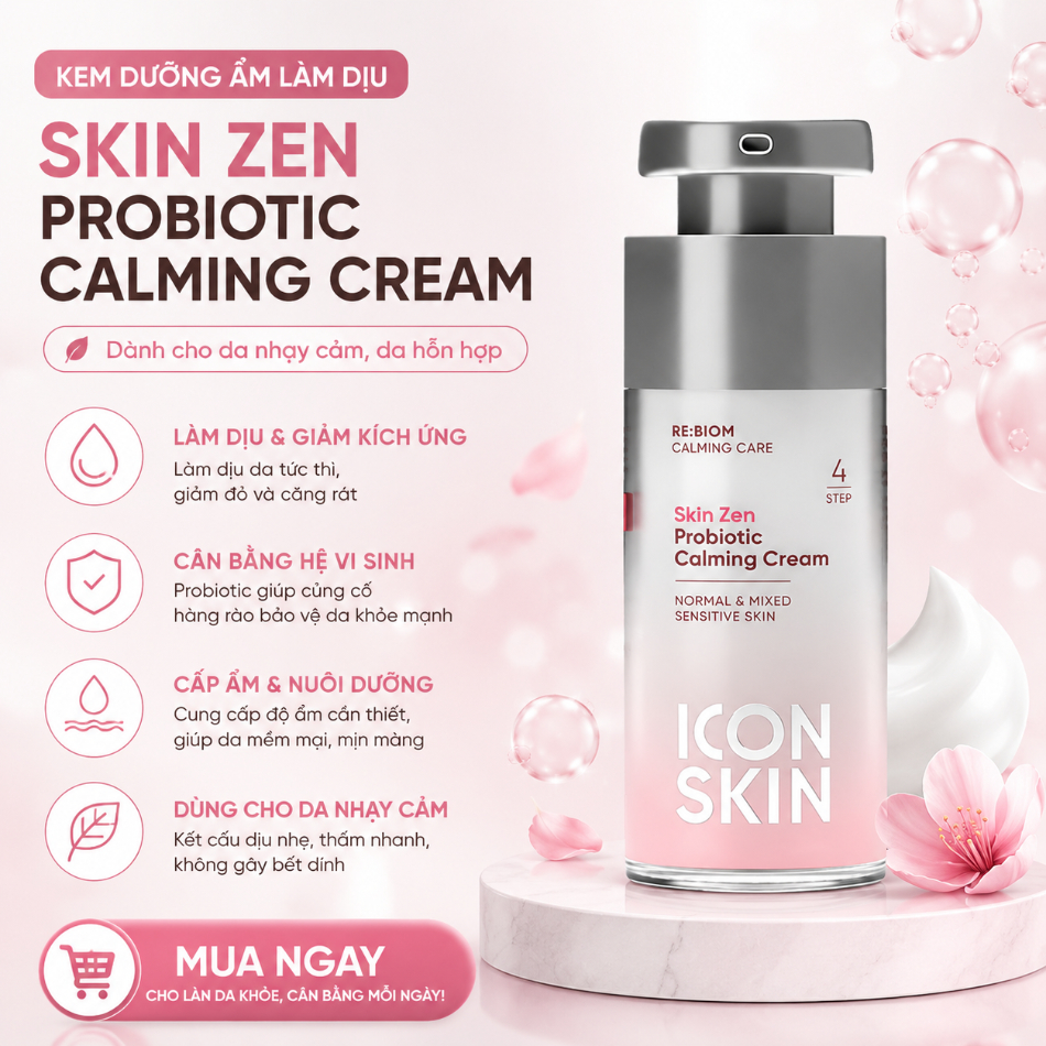 Kem dưỡng ẩm cho da nhạy cảm Icon Skin Skin Zen Probiotic Calming Cream