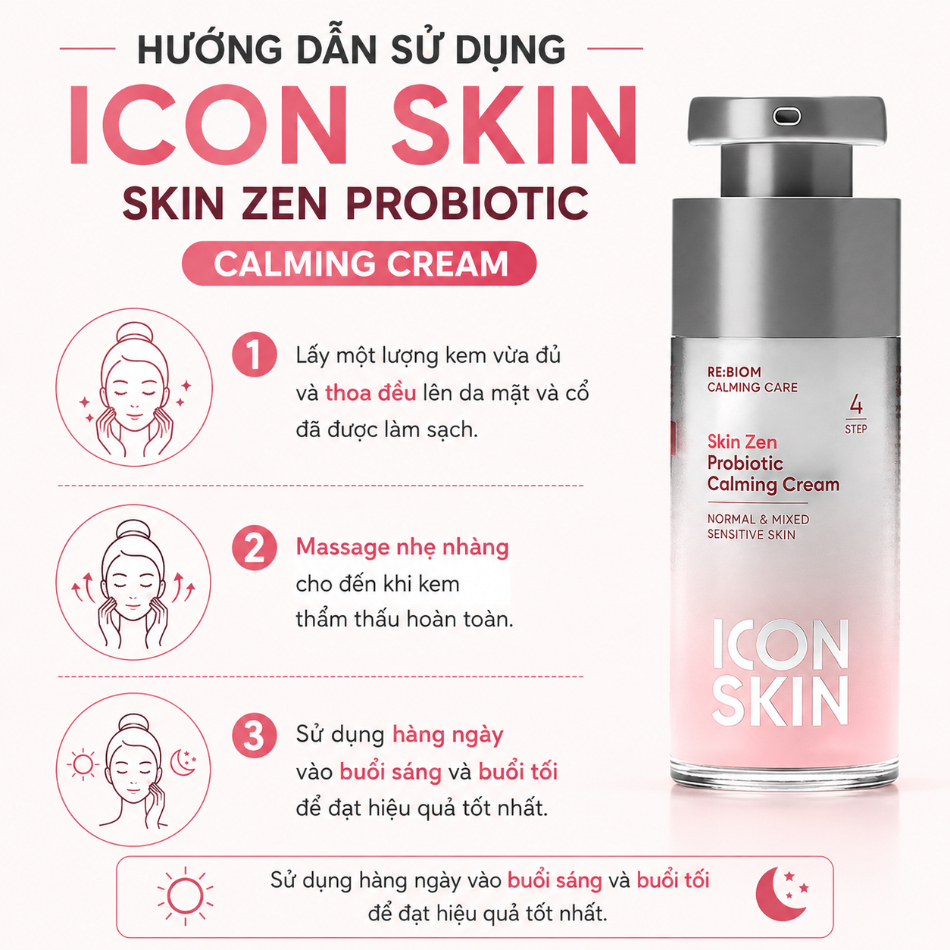 Kem dưỡng ẩm cho da nhạy cảm Icon Skin Skin Zen Probiotic Calming Cream